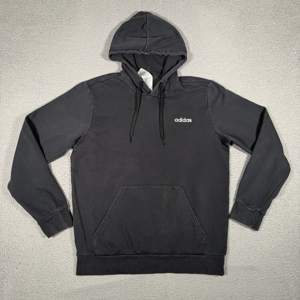 Adidas Hoodie Mens Large Black Pullover Sweatshirt Casual Preppy Outdoor Logo